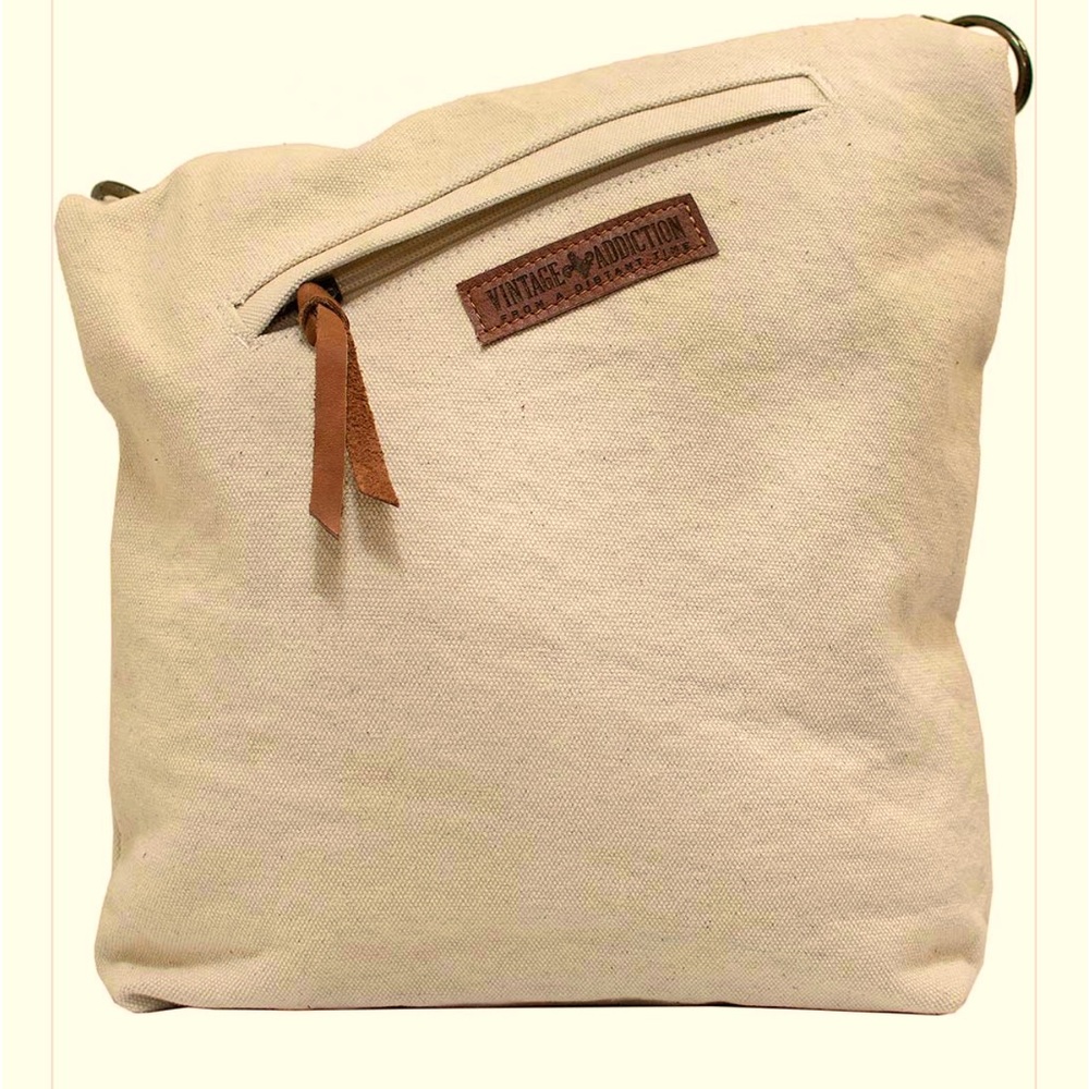 Vintage Addiction Foldover Crossbody Canvas/Leather Bag